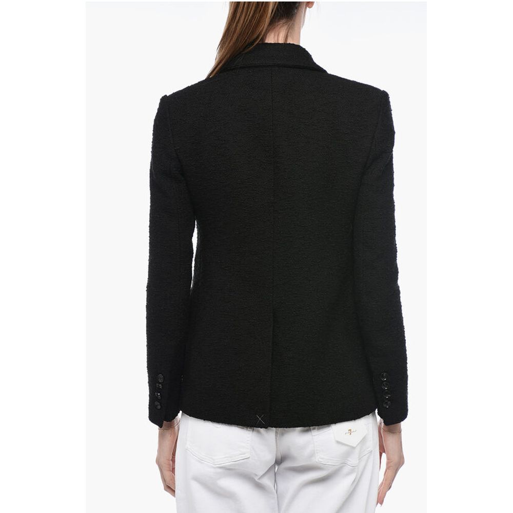 Amiri Double-breasted Tweed Cotton Blend Blazer