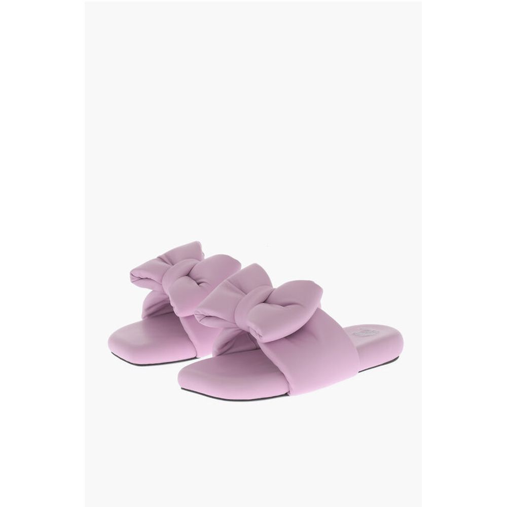 Off-White Padded Leather Sandals with Maxi Bow