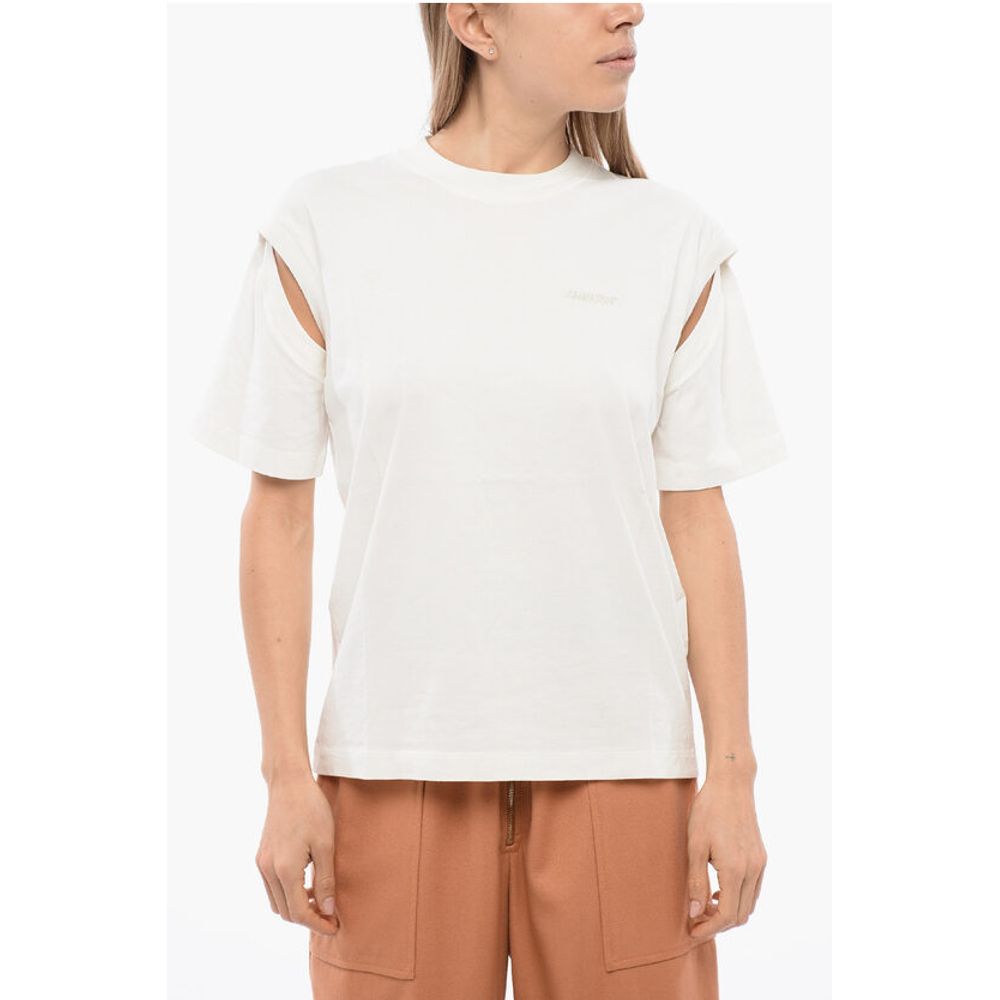 Ambush Solid Color Crew-neck T-Shirt with Cut-Out Details