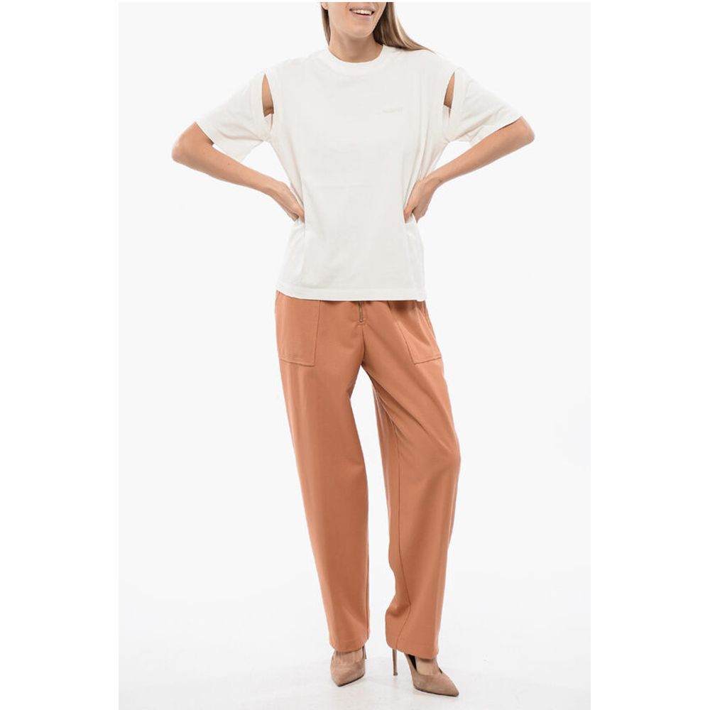 Ambush Solid Color Crew-neck T-Shirt with Cut-Out Details