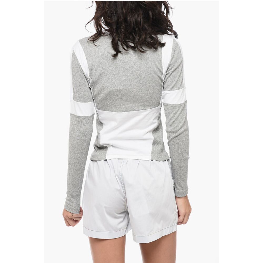 Palm Angels Long Sleeved CUT FITTED T-shirt With Contrasting Fabric