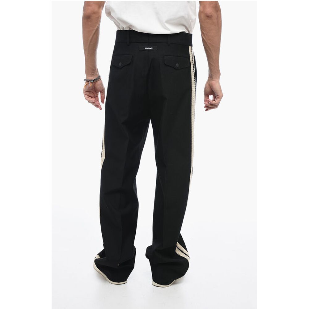 Palm Angels Cotton Blend TAPE Pants with Side Contrasting Bands