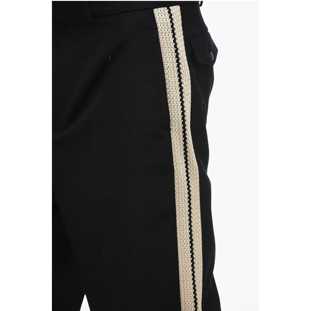 Palm Angels Cotton Blend TAPE Pants with Side Contrasting Bands