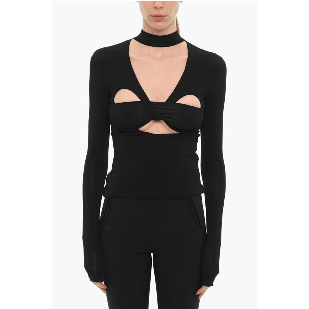 Ambush Long Sleeved Halterneck Top with Cut-Out Details