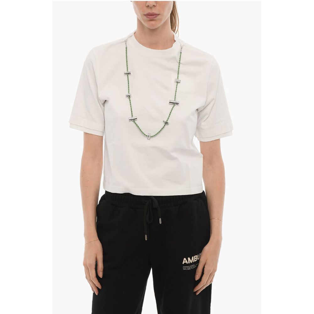 Ambush Solid Color STOPPERS Crew-neck T-Shirt with Removable Chain