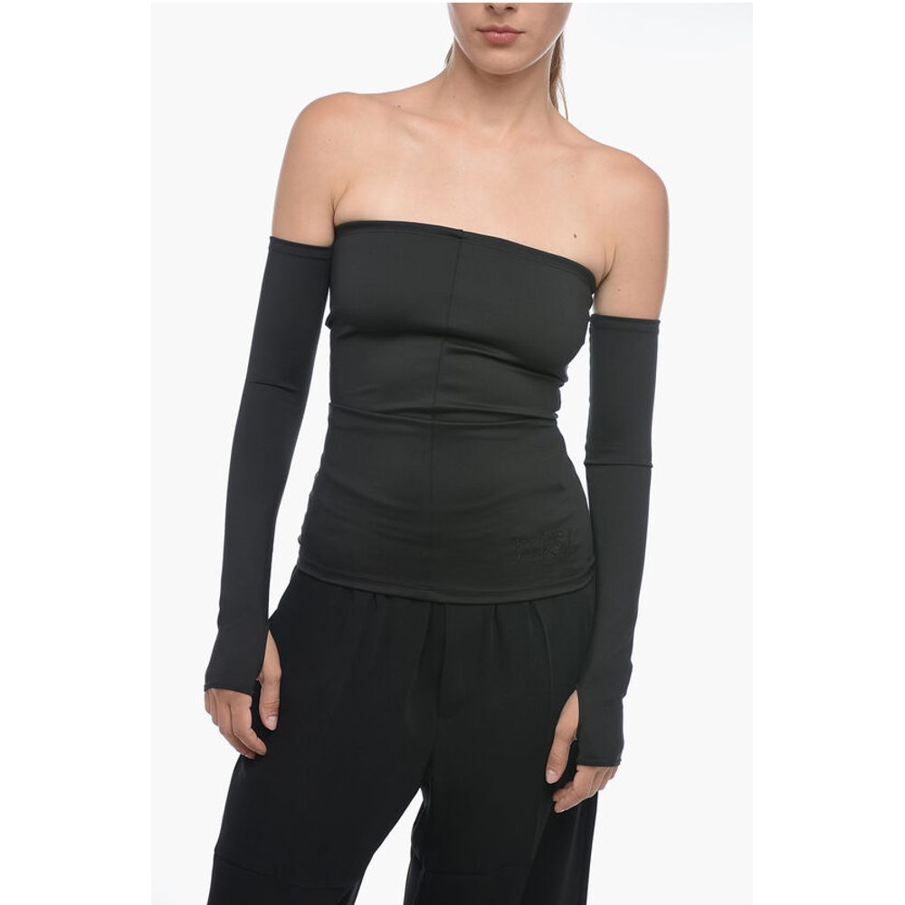 Maison Margiela MM6 Stretch Fabric Cold-Shoulder Top