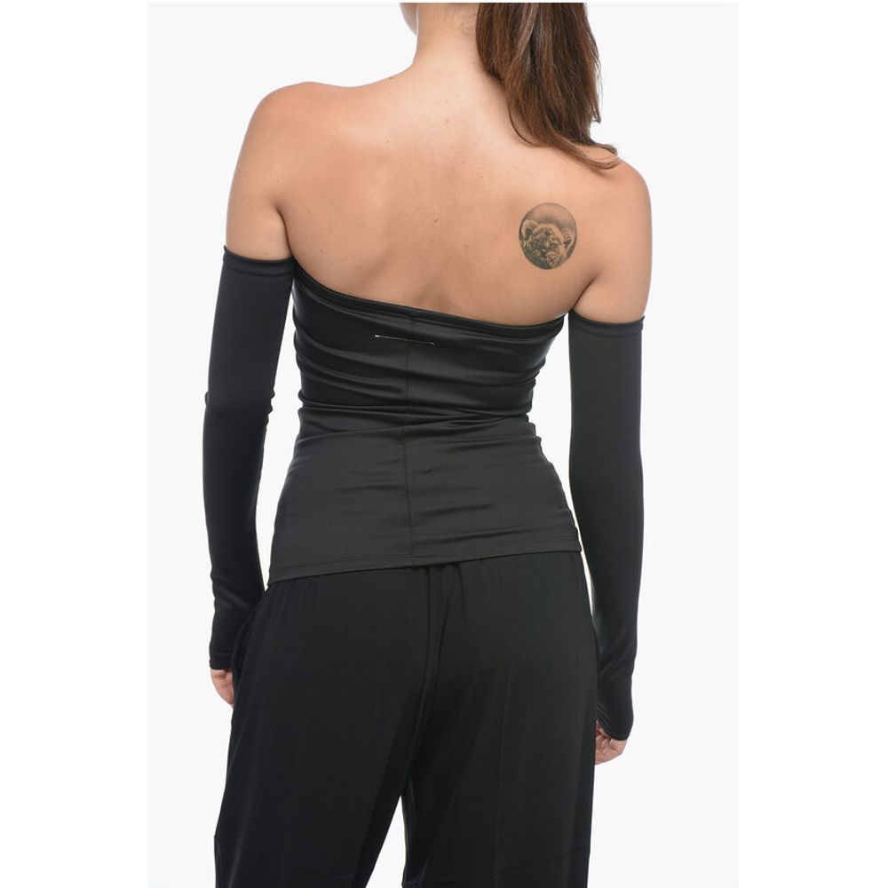 Maison Margiela MM6 Stretch Fabric Cold-Shoulder Top