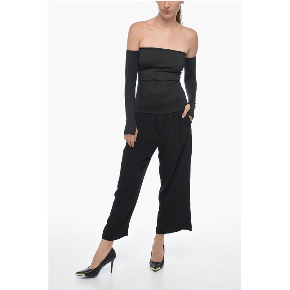 Maison Margiela MM6 Stretch Fabric Cold-Shoulder Top