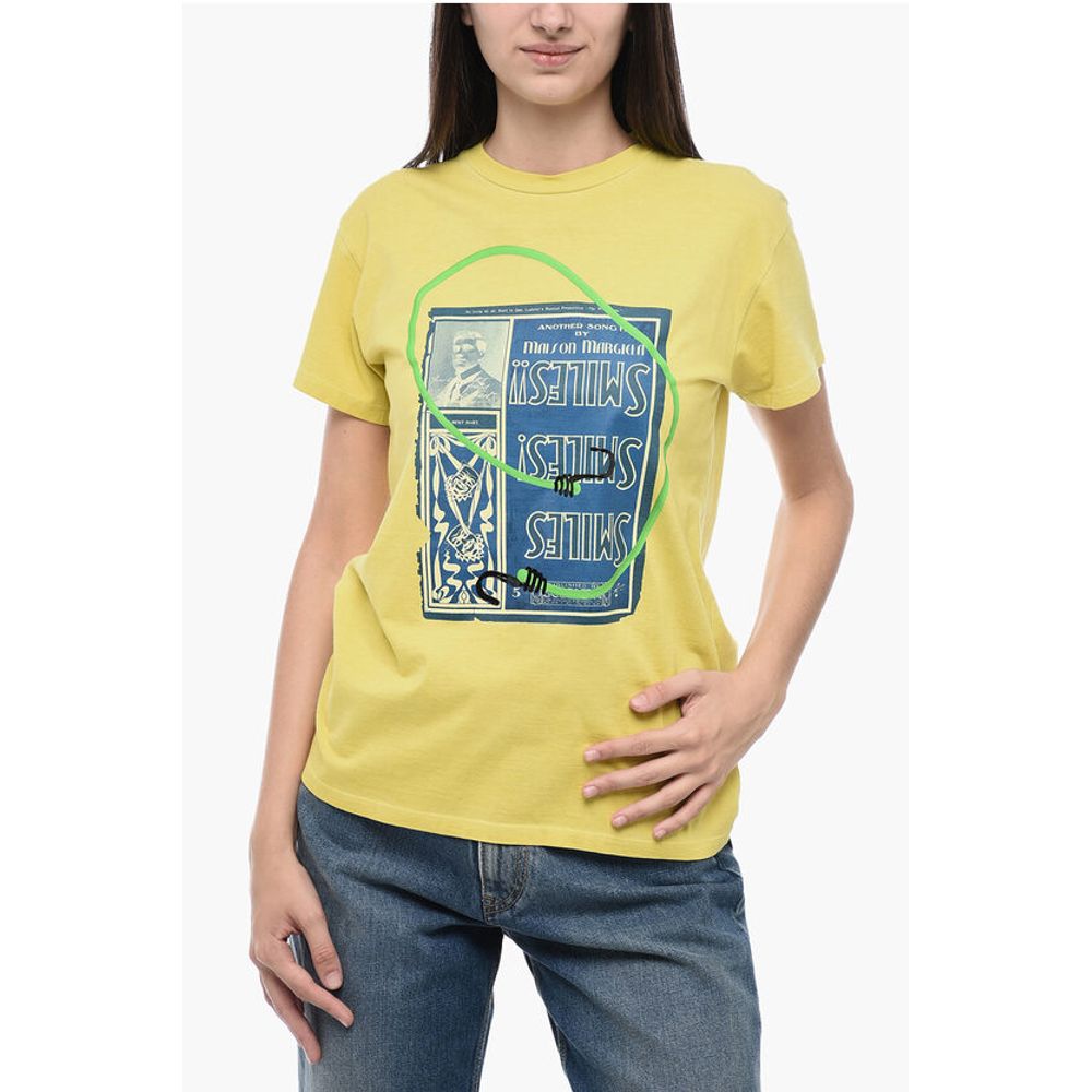 Maison Margiela MM1 Crew Neck SMILES Printed Cotton T-Shirt
