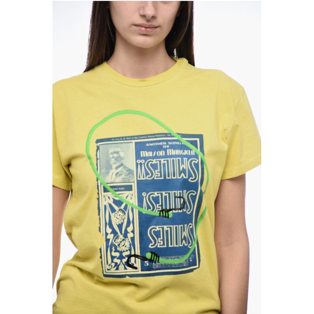 Maison Margiela MM1 Crew Neck SMILES Printed Cotton T-Shirt
