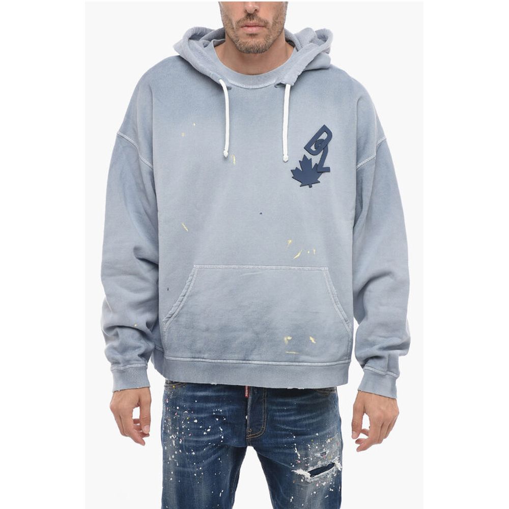 Dsquared² Hoodie Sweatshirt with Paint Splitter Pattern