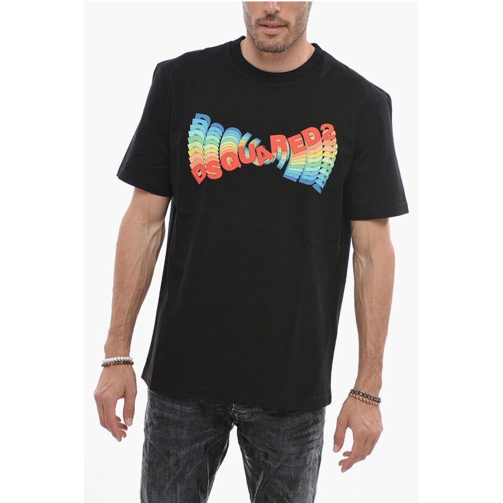 Dsquared² Printed Crewneck T-shirt with Multicolored Logo