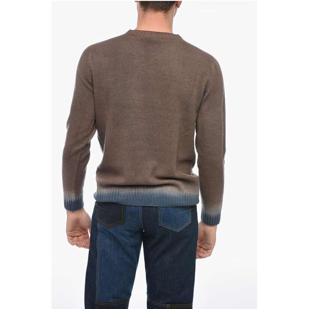 Altea Crew Neck Cashmere Blend Sweater with Degradè Bottom