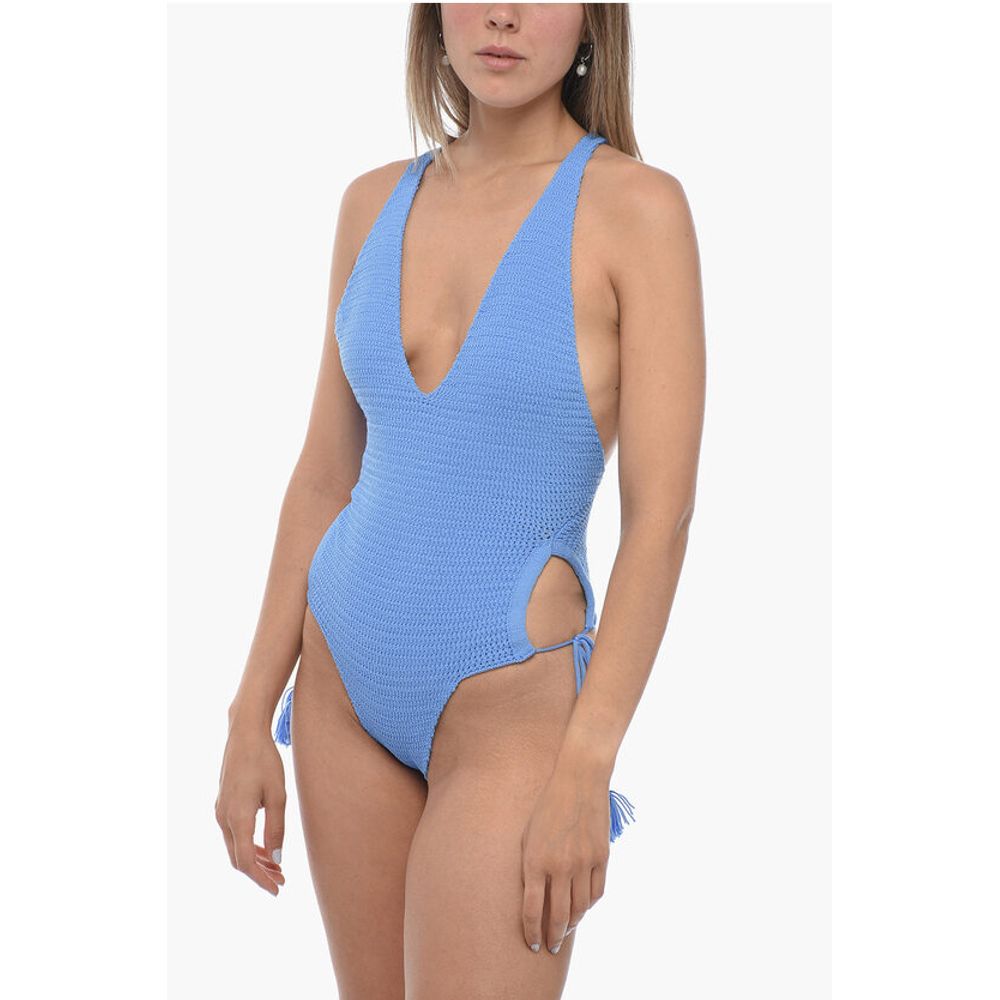 Elou Crochet LIN One Piece Swimsuit with Cut-Out Details