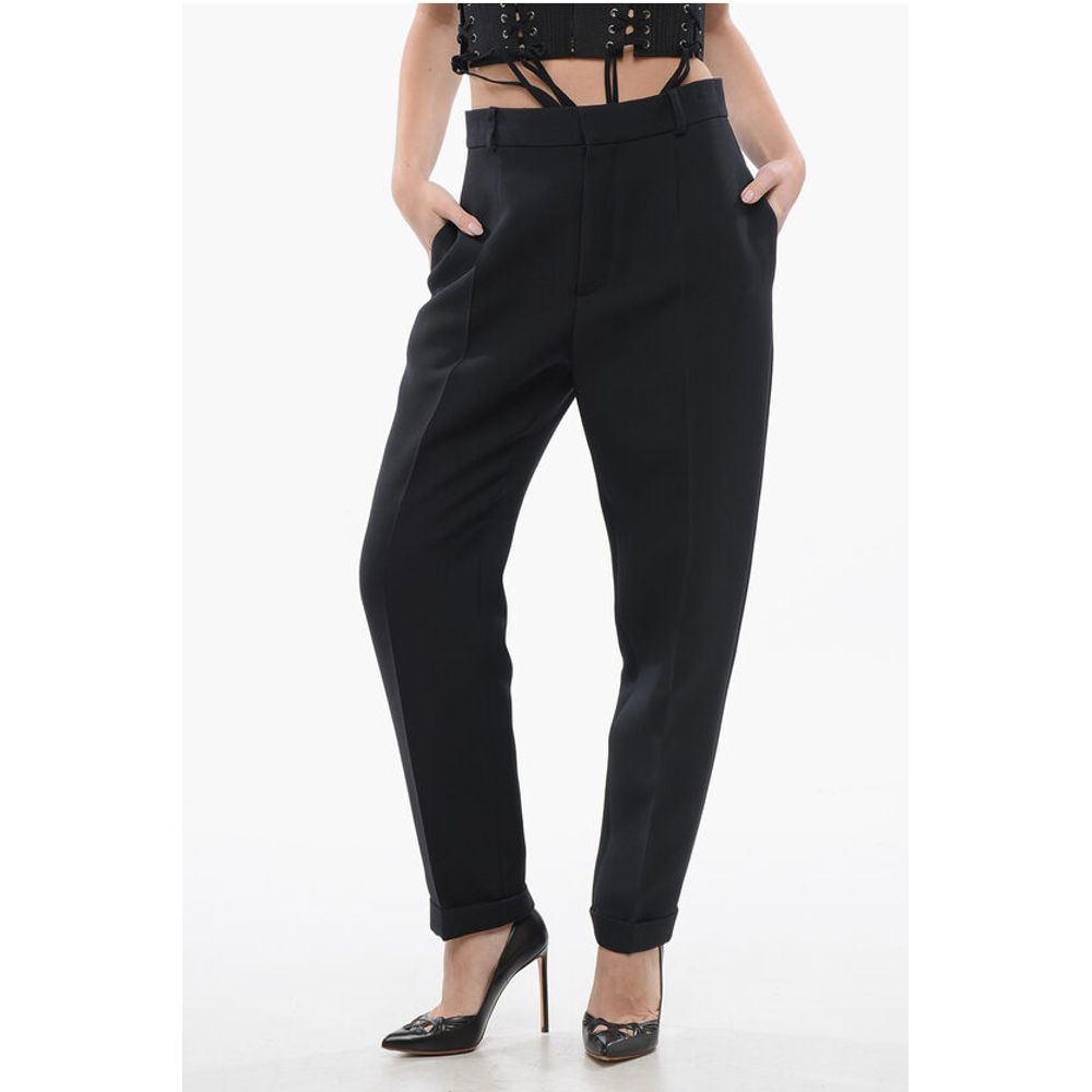 Dior Wool Blend Cigarette Pants with Pleats