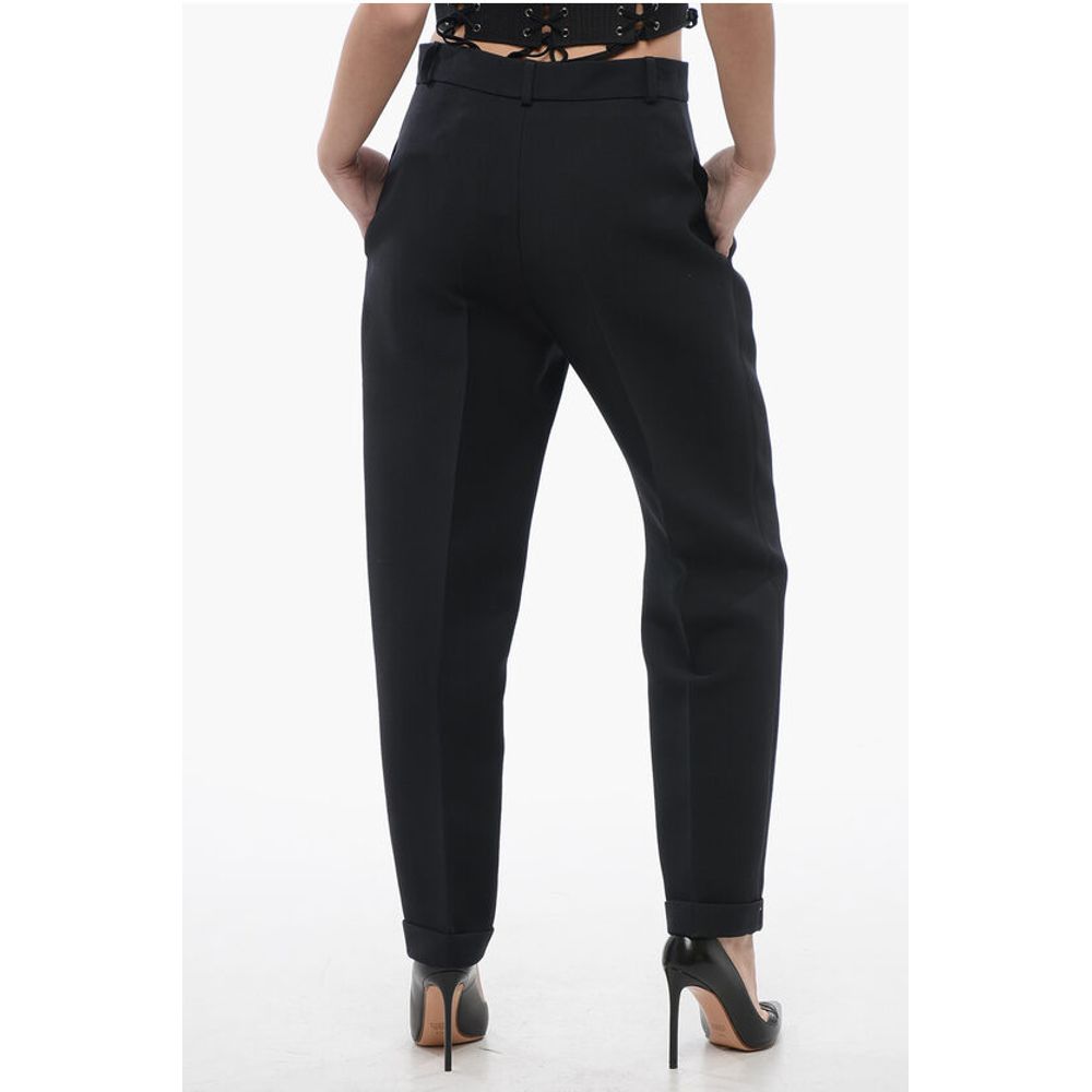 Dior Wool Blend Cigarette Pants with Pleats