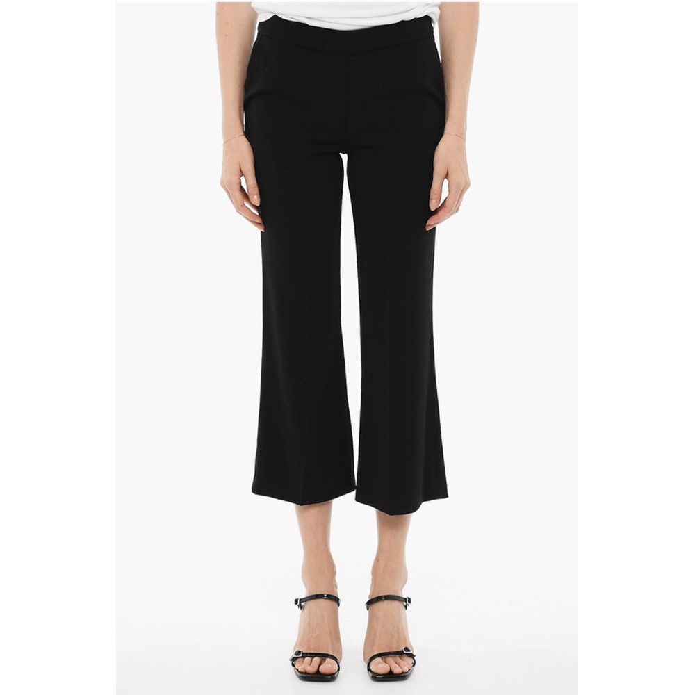Edra Straight Leg Cropped Pants with Side Closure