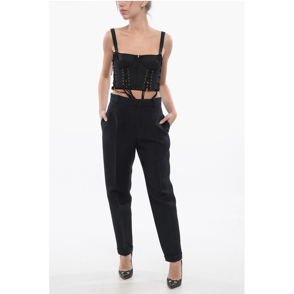 Dior Wool Blend Cigarette Pants with Pleats