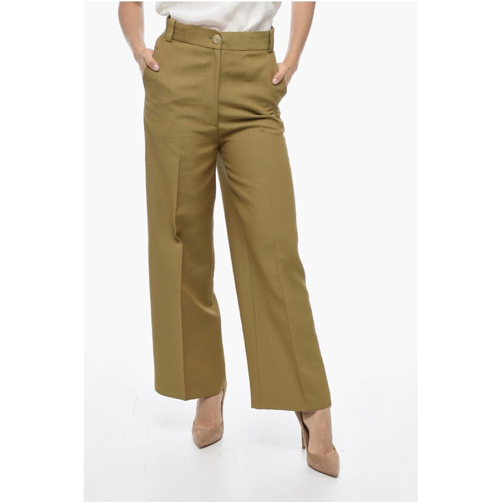 Khaite 4 Pocket Cropped Fit Wool Blend Pants