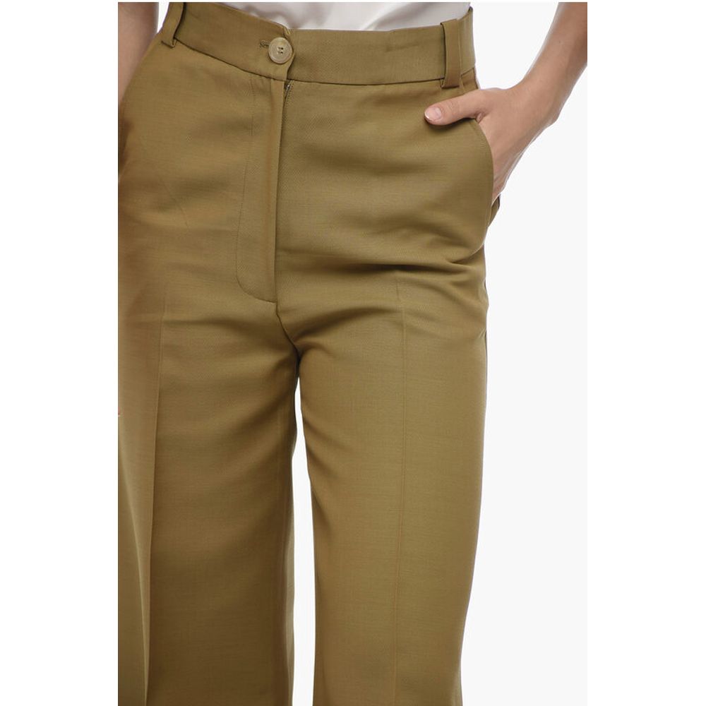 Khaite 4 Pocket Cropped Fit Wool Blend Pants