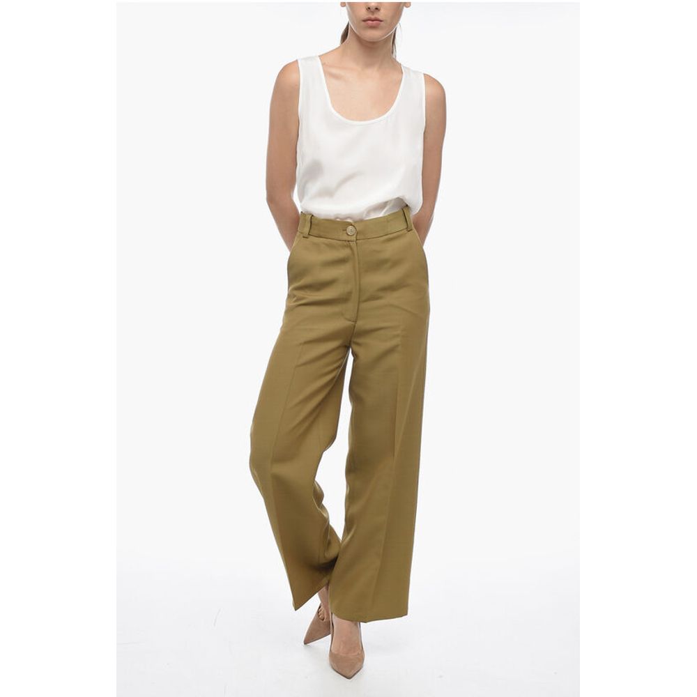 Khaite 4 Pocket Cropped Fit Wool Blend Pants