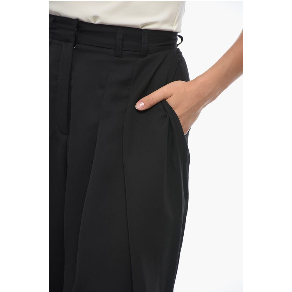 Double-pleated Chiffon Palazzo Pants
