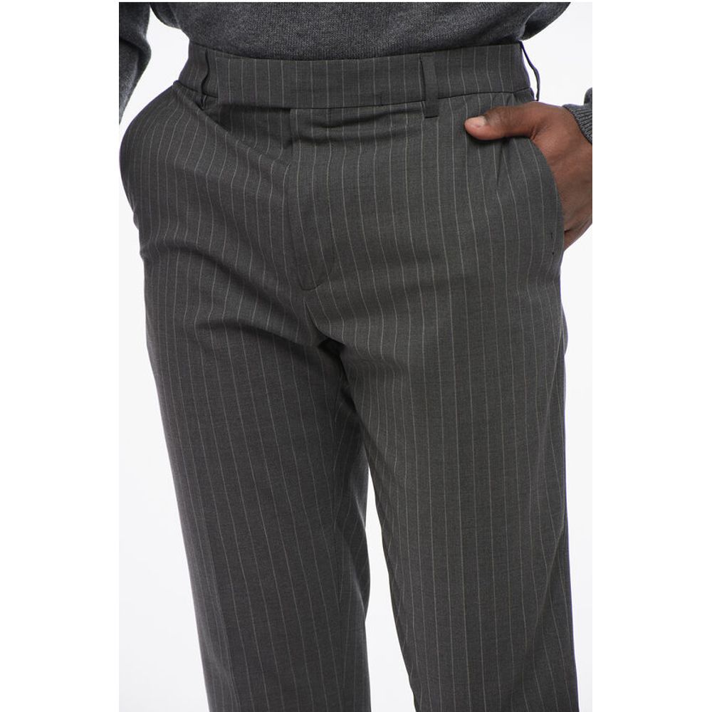 Celine Cotton Chinos Pants with Pinstriped Motif