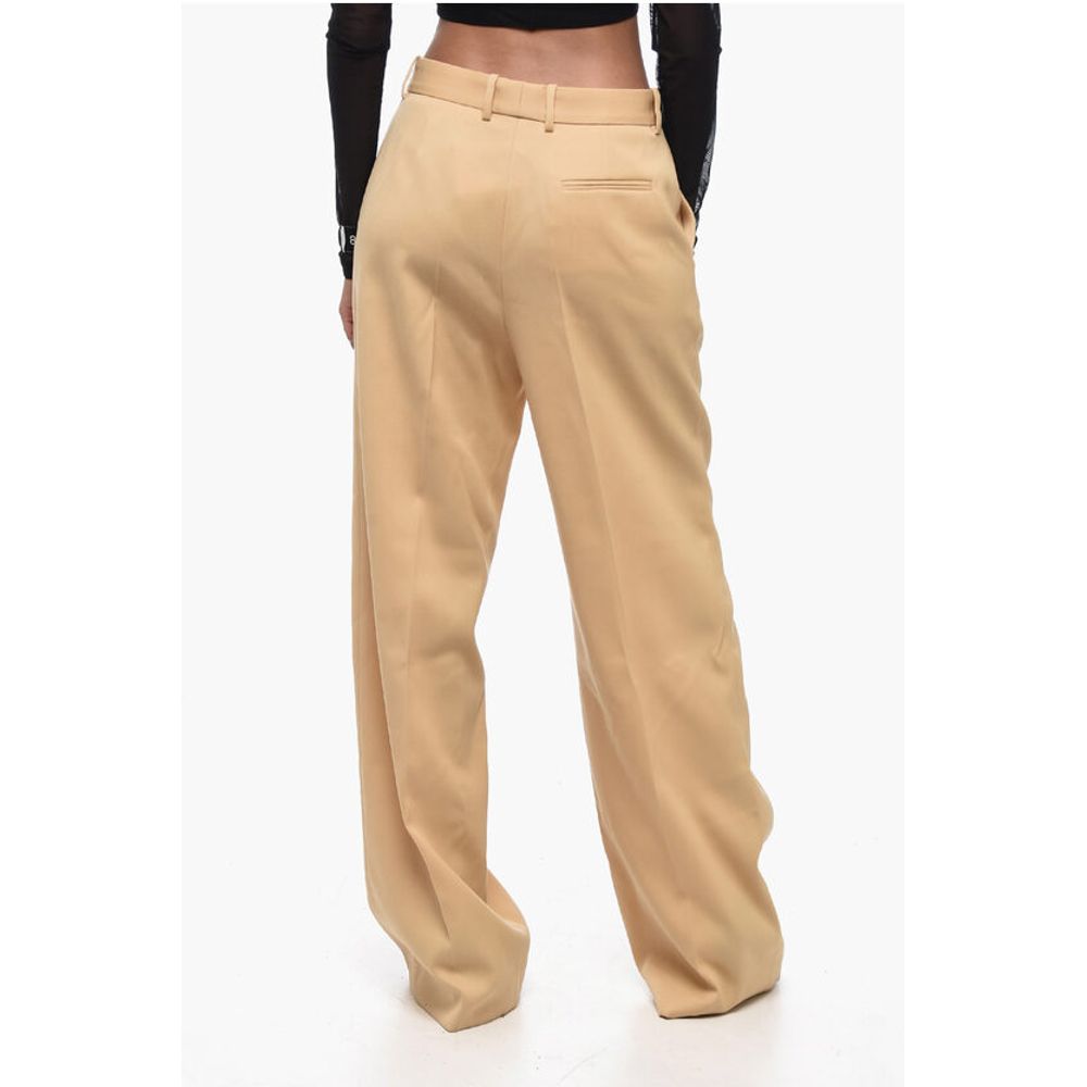 Lanvin Wool Wide-leg Pants with Pleats