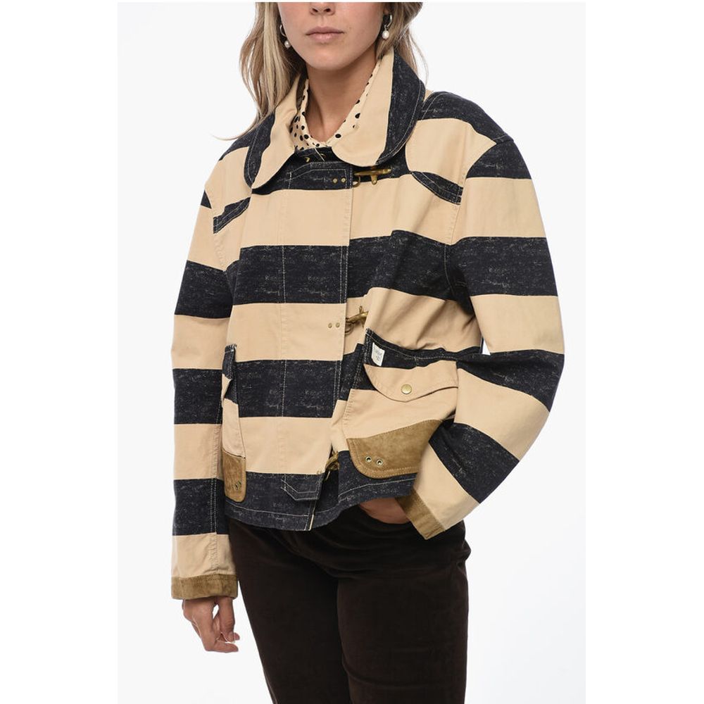 Fay Canvas Striped Jacket with Hooks