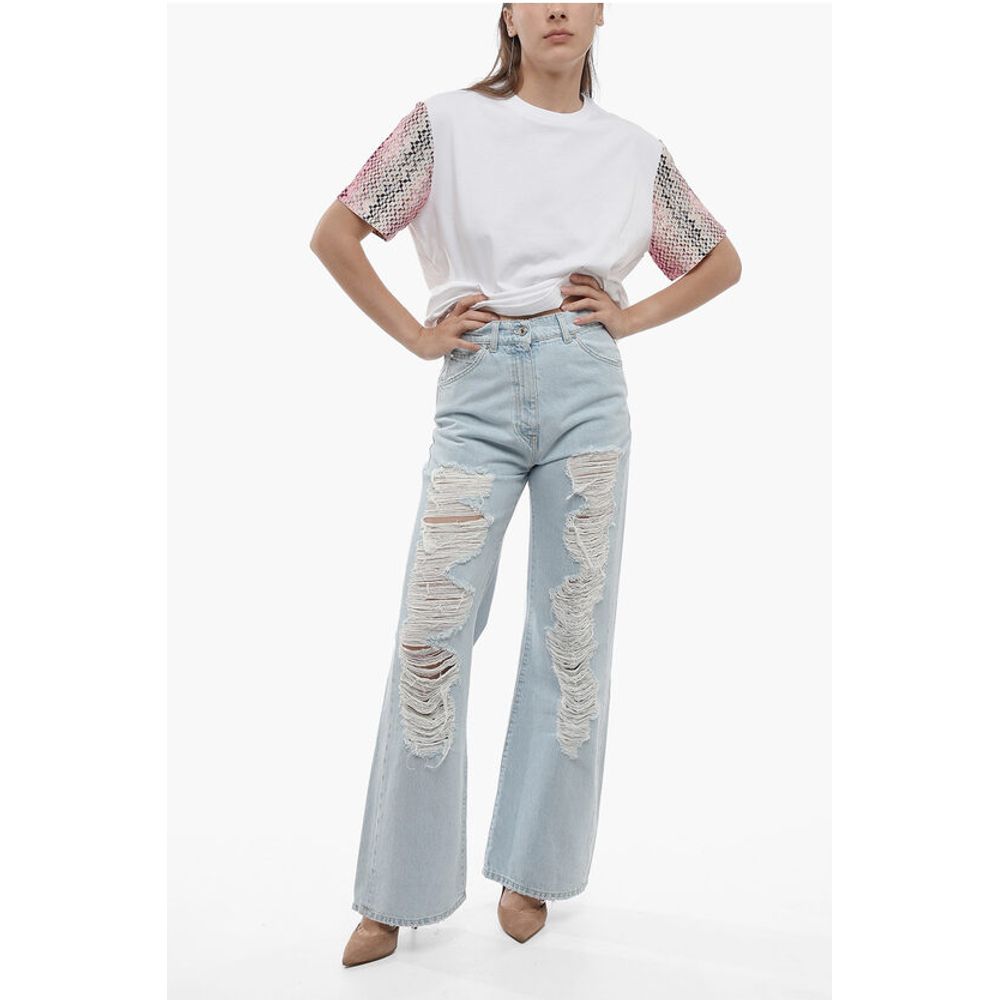 MSGM Boyfriend Fit Distressed Denims 28cm