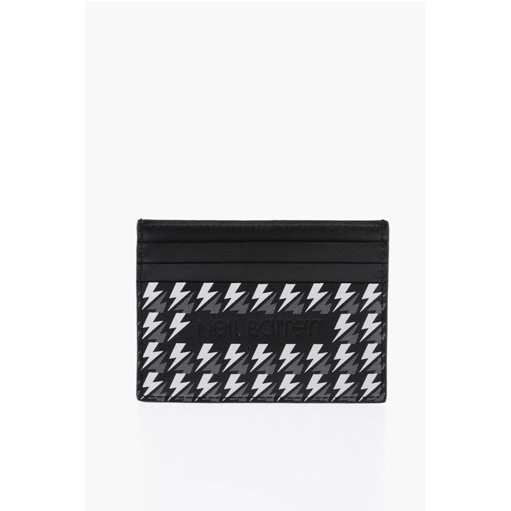 Neil Barrett All-Over Thunderbolt Printed Leather Card Holder