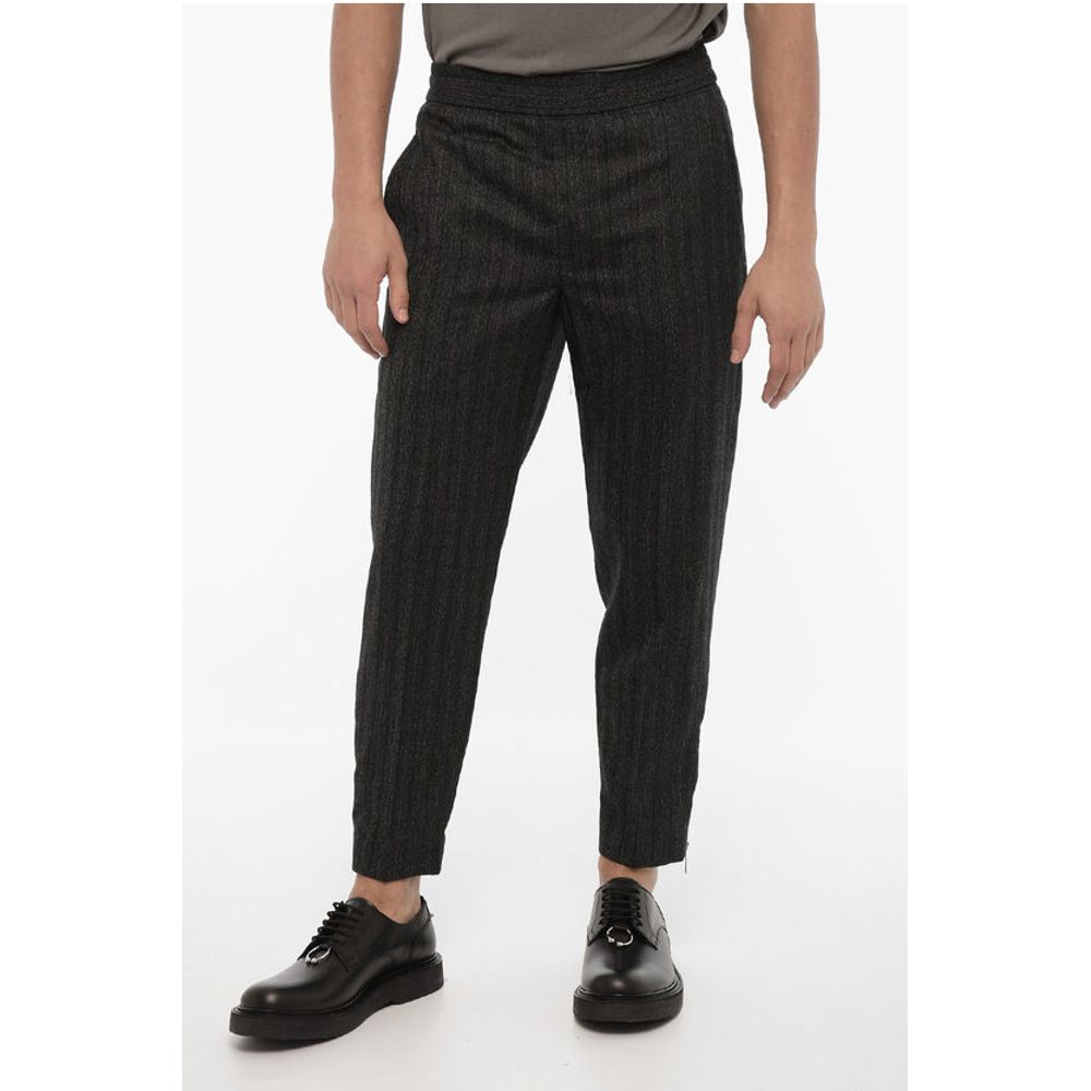 Neil Barrett Slim Fit Virgin Wool Pants with Ankle Zip