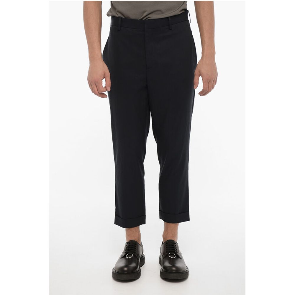 Neil Barrett Cropped Fit Chinos Pants with Zipped Hem