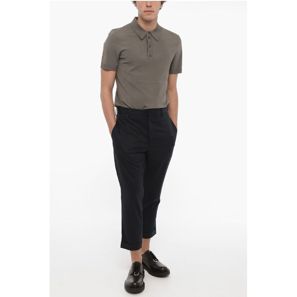 Neil Barrett Cropped Fit Chinos Pants with Zipped Hem