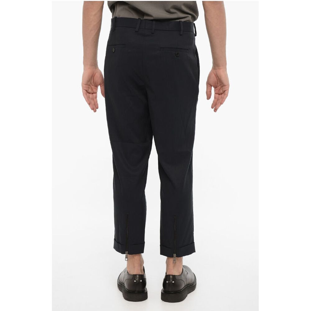 Neil Barrett Cropped Fit Chinos Pants with Zipped Hem