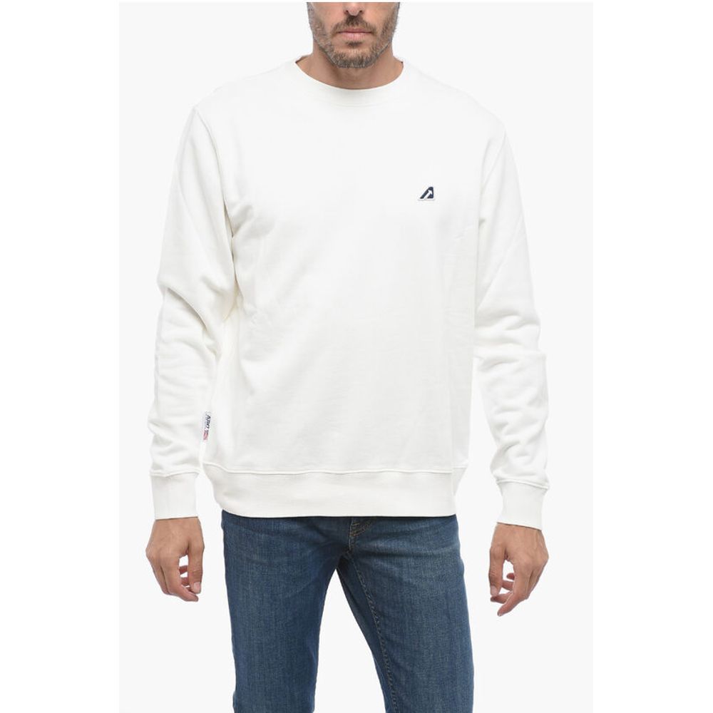 Autry Embroidered Logo Brushed Cotton Crewneck Sweatshirt