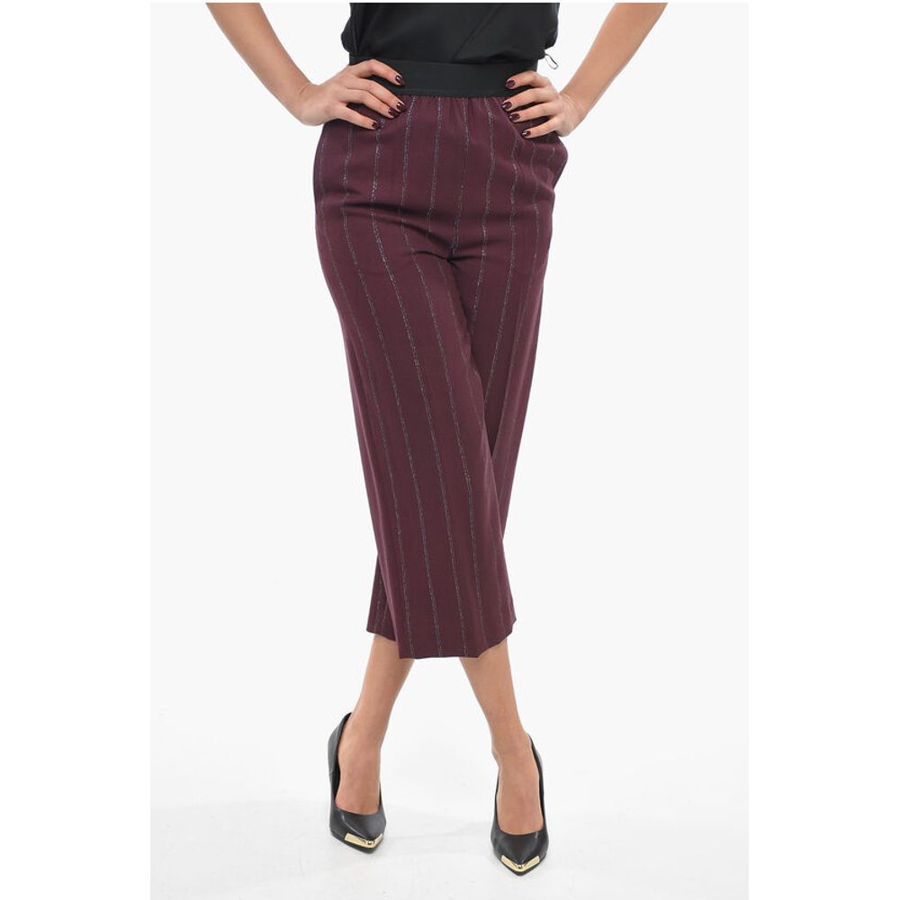 Stella McCartney Wool Blend Cropped Fit Pants with Lurex Details