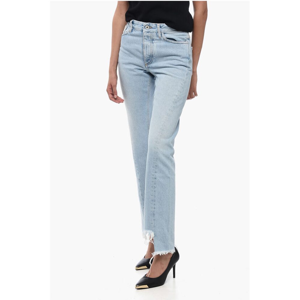Off-White Fringed Bottom TWIST SEAM Skinny Fit Denims 17cm