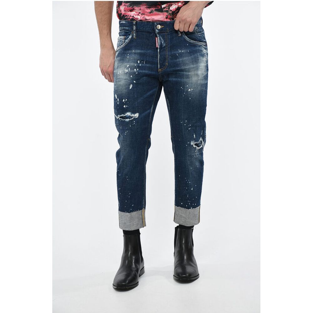 Dsquared² Tapered Fit SAILOR Denims with Vintage Effect 17cm