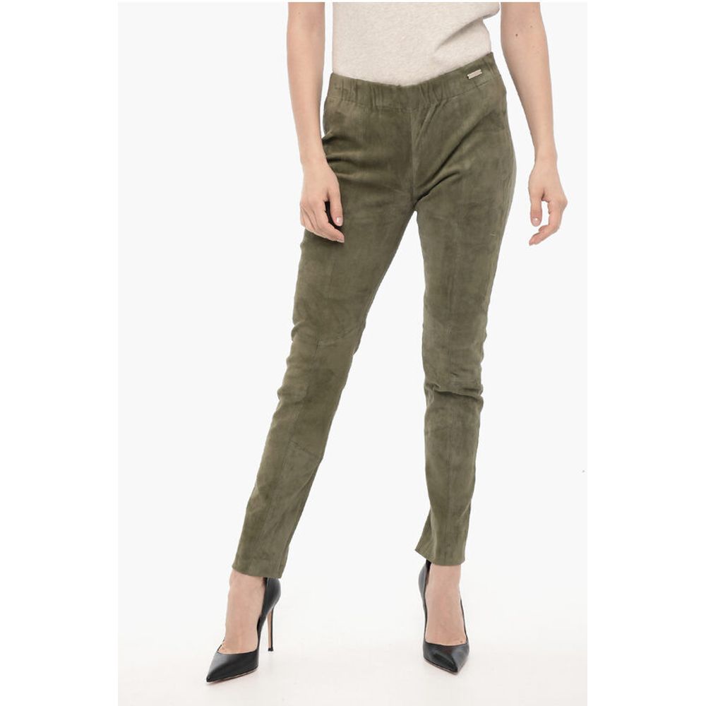 Woolrich Elastic Waistband Suede Leggings