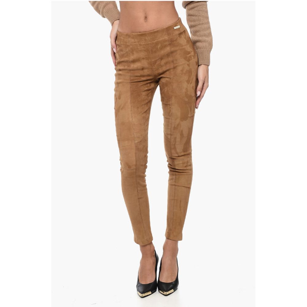 Woolrich Elastic Waistband Suede Leggings