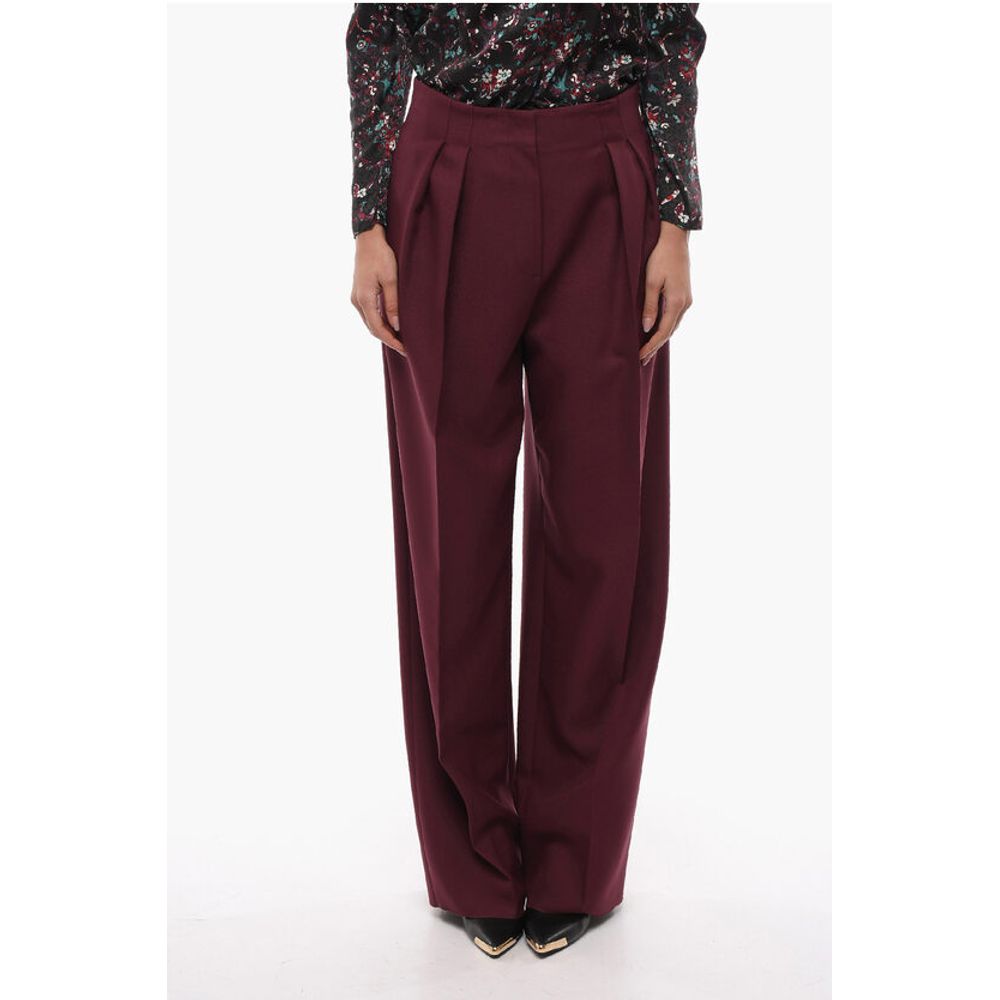 Super Blond Front-pleated Trousers with Wide-leg
