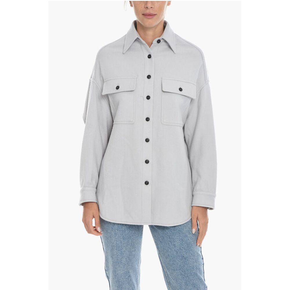Destin Cashmere Blend Long Sleeved Overshirt with Utility Pockets