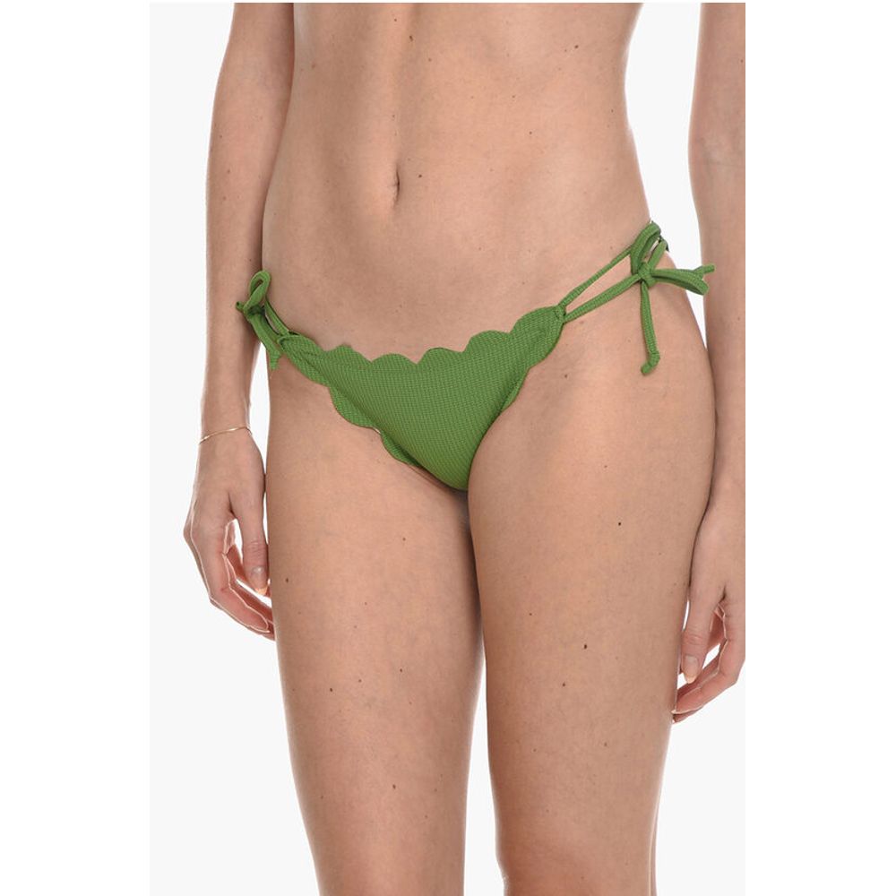 Marysia Solid Color MOTT Bikini Bottom with Scalloped Edges