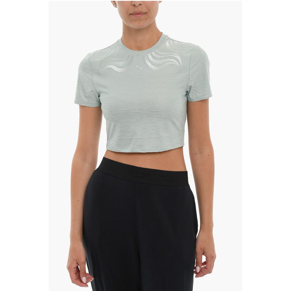 Puma Crew-neck SNOW TIGER Cropped T-Shirt with Embroidery