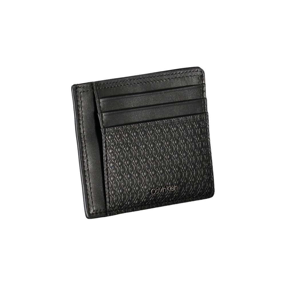 Calvin Klein Sleek μαύρο δερμάτινο τσαντάκι νομισμάτων με θήκη για κάρτες