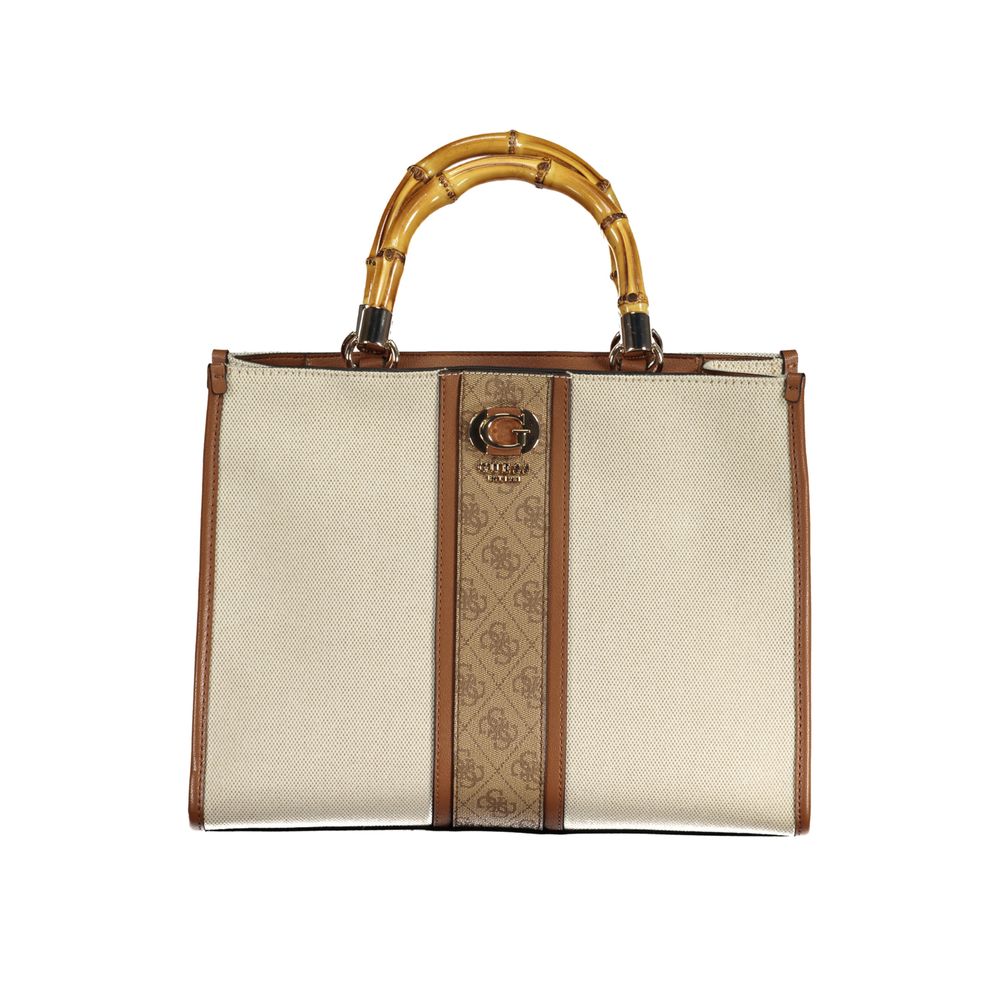 Τσάντα Guess Jeans Beige βαμβακερή
