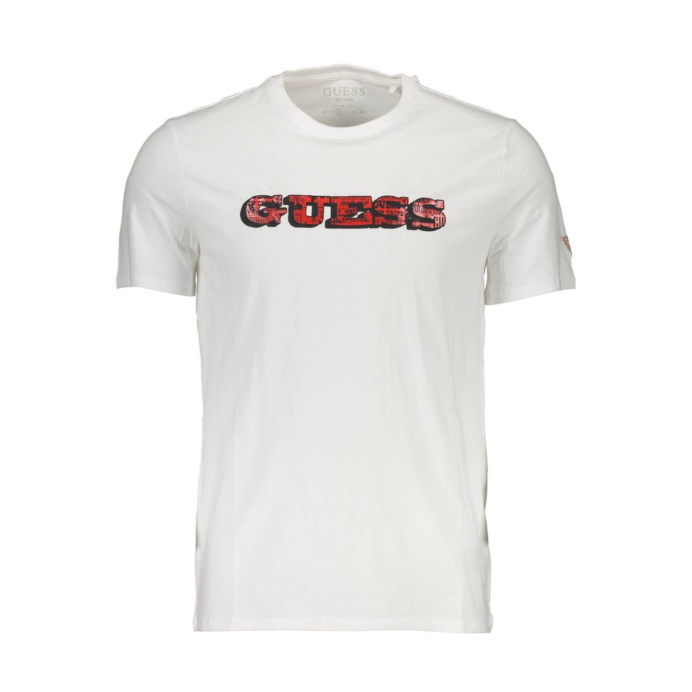 Ανδρικό μπλουζάκι Guess Jeans White Cotton