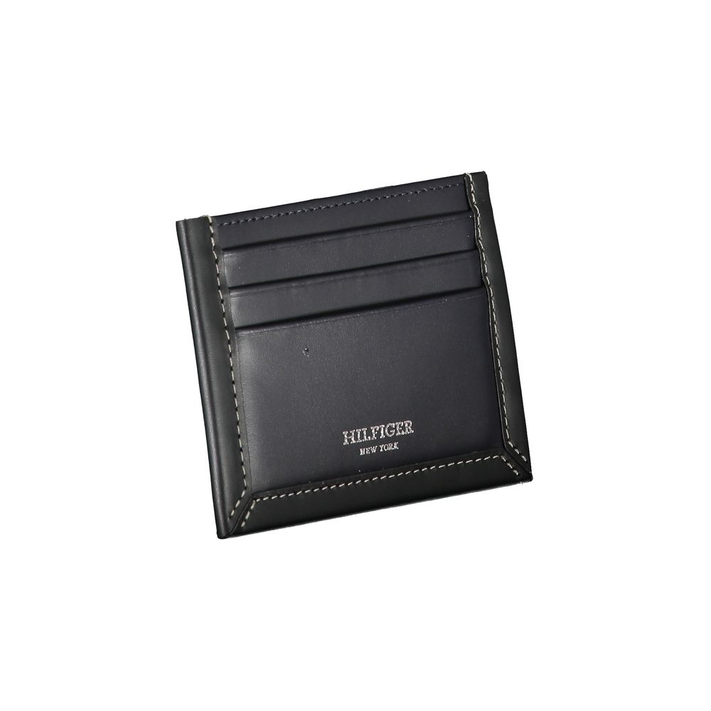 Tommy Hilfiger Sleek Blue Δερμάτινη θήκη για κάρτα με λεπτομέρεια αντίθεσης
