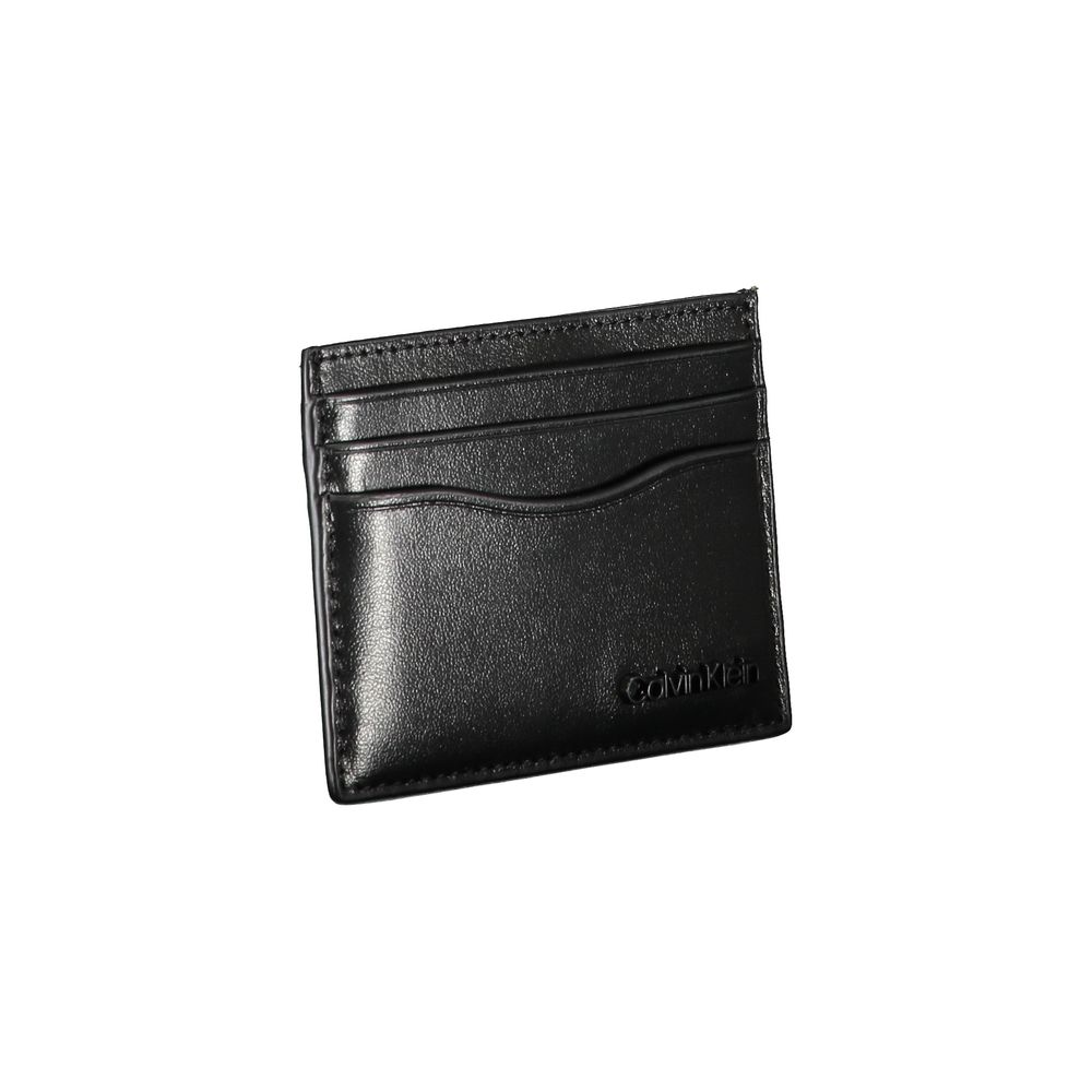 Calvin Klein Sleek μαύρη δερμάτινη θήκη για κάρτες